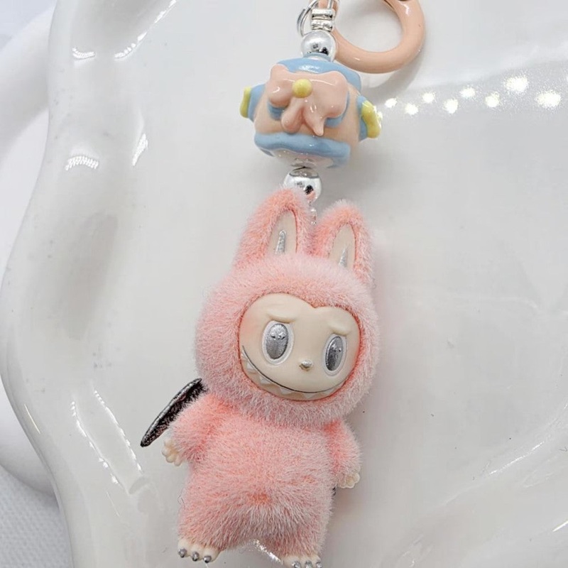 Labubu Adorable 3D Printed Sitting Keychain Charm