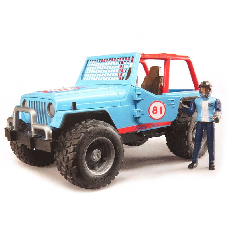 (B&D) - 1/16 Blue Jeep Cross Country Racer with Driver by Bruder - Damaged Box