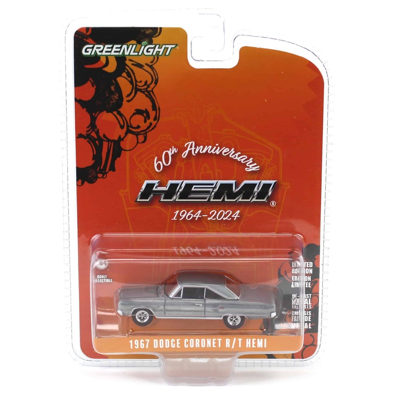 Raw Chase ~ 1/64 1967 Dodge Coronet R/T Hemi 60th Anniversary, Medium Turquoise, Anniversary Collection Series 17