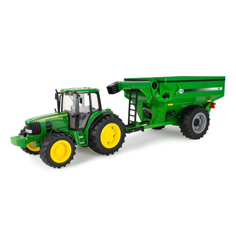 1/16 ERTL Big Farm John Deere 7430 Toy Tractor with J&M 875 Grain Cart