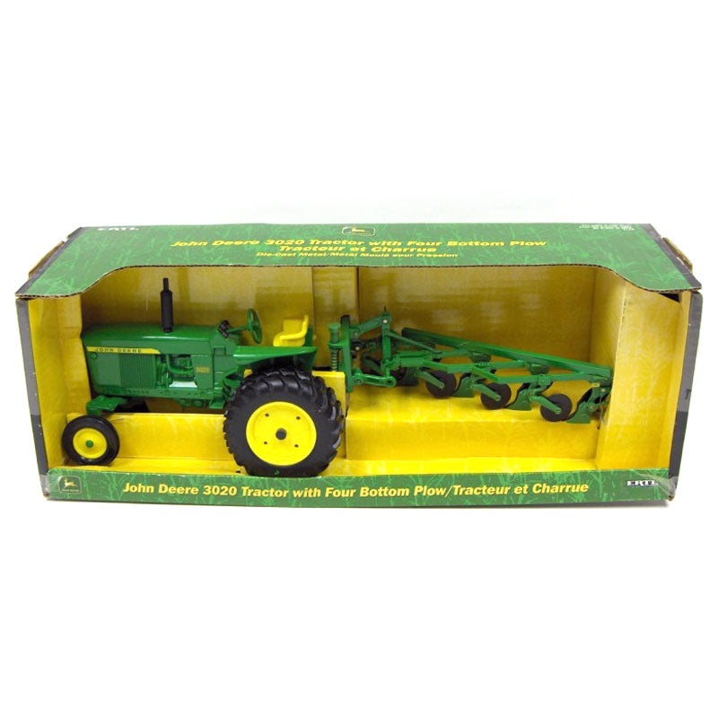 (B&D) - 1/16 John Deere 3020 with Rear Left-sided Duals & 4 Bottom Plow - Damaged Item