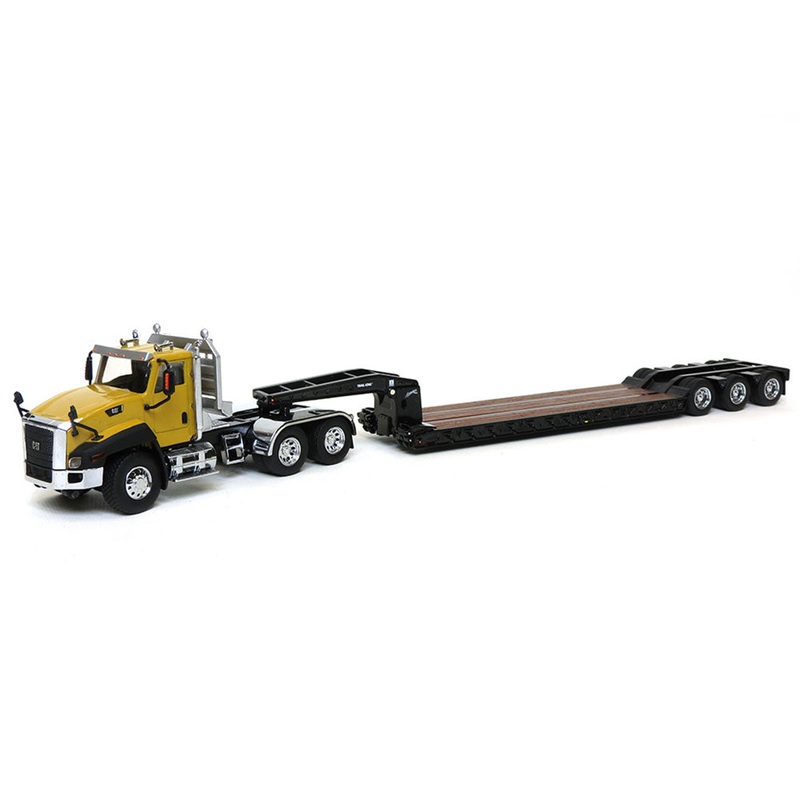 (B&D) - 1/50 Caterpillar CT660 Highway Truck with Trial King Lowboy Trailer - Damaged Item