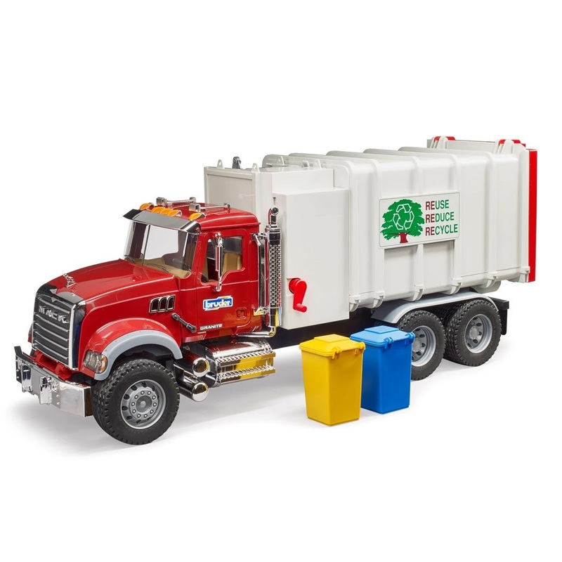 (B&D) 1/16 Mack Granite Side Loading Garbage Truck by Bruder - Damaged Item