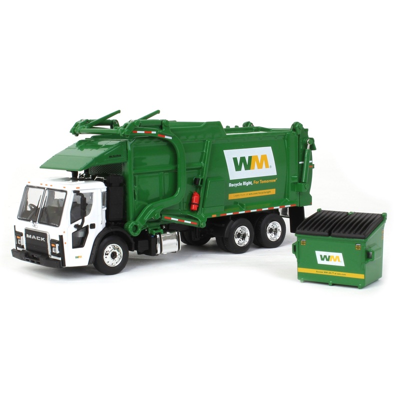(B&D) 1/64 Mack LR with McNeilus Meridian Front Loader & Dumpster, Waste Management - Damaged Box