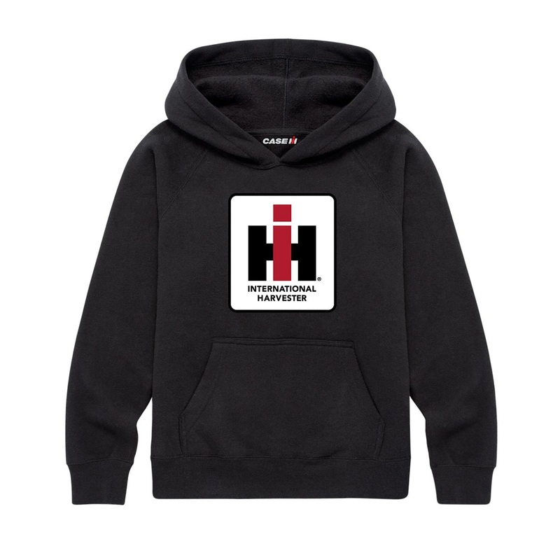 YOUTH IH Logo Black Raglan Hooded Sweatshirt
