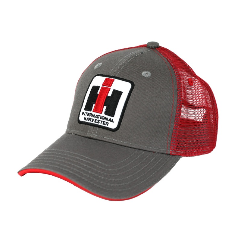 Youth International Harvester Gray Hat with Red Mesh Back
