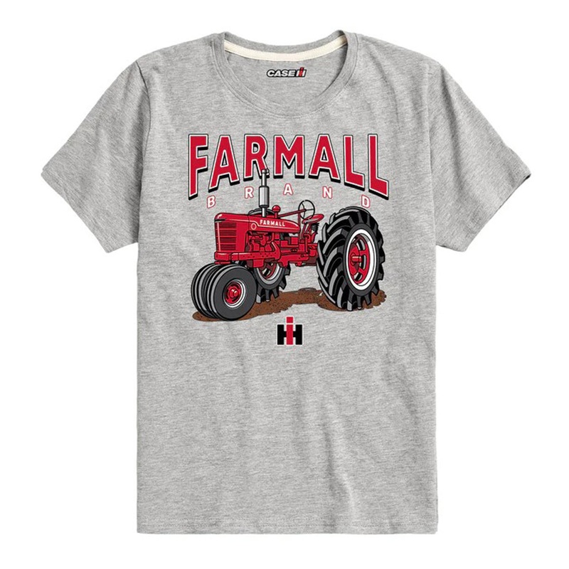 Toddler IH Farmall Brand Athletic Grey Short Sleeve T-Shirt