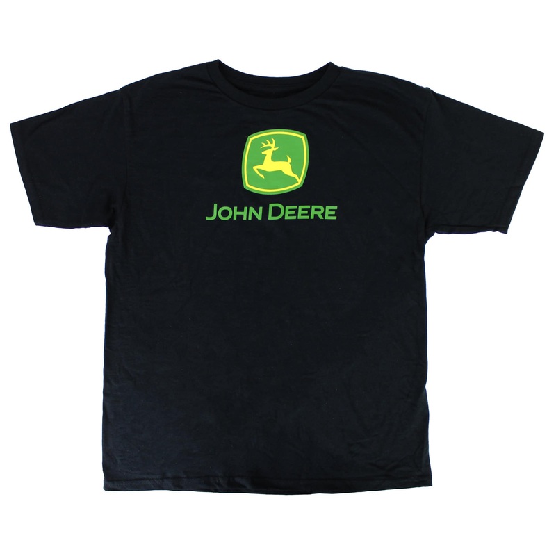 Youth John Deere Trademark Logo Black Short Sleeve T-Shirt