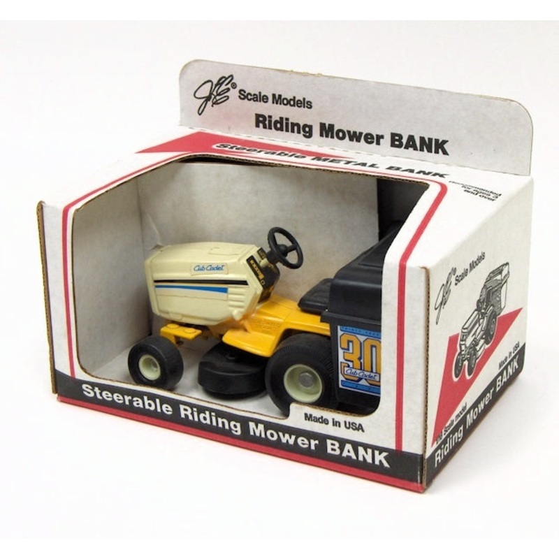 (B&D) 1/16 Cub Cadet Lawn Mower BANK w/ Bagger, 30th Anniversary - Damaged Item