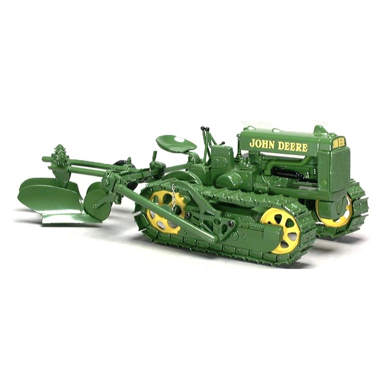 (B&D) 1/16 John Deere Lindeman Crawler on Steel Tracks with 2 Bottom Plow - Damaged Item