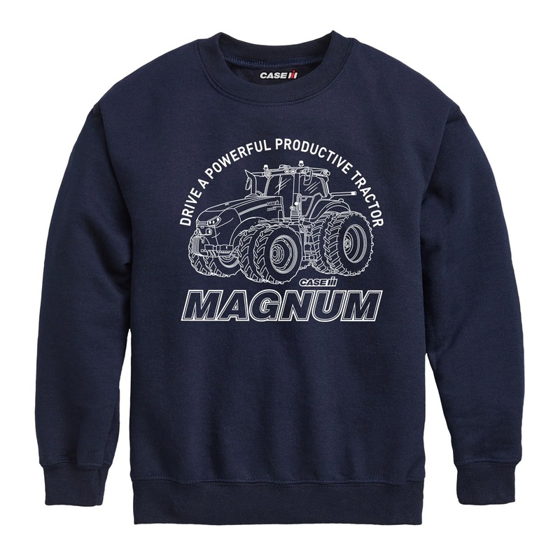 Youth Case IH Magnum Tractor Navy Blue Crew Neck Sweatshirt