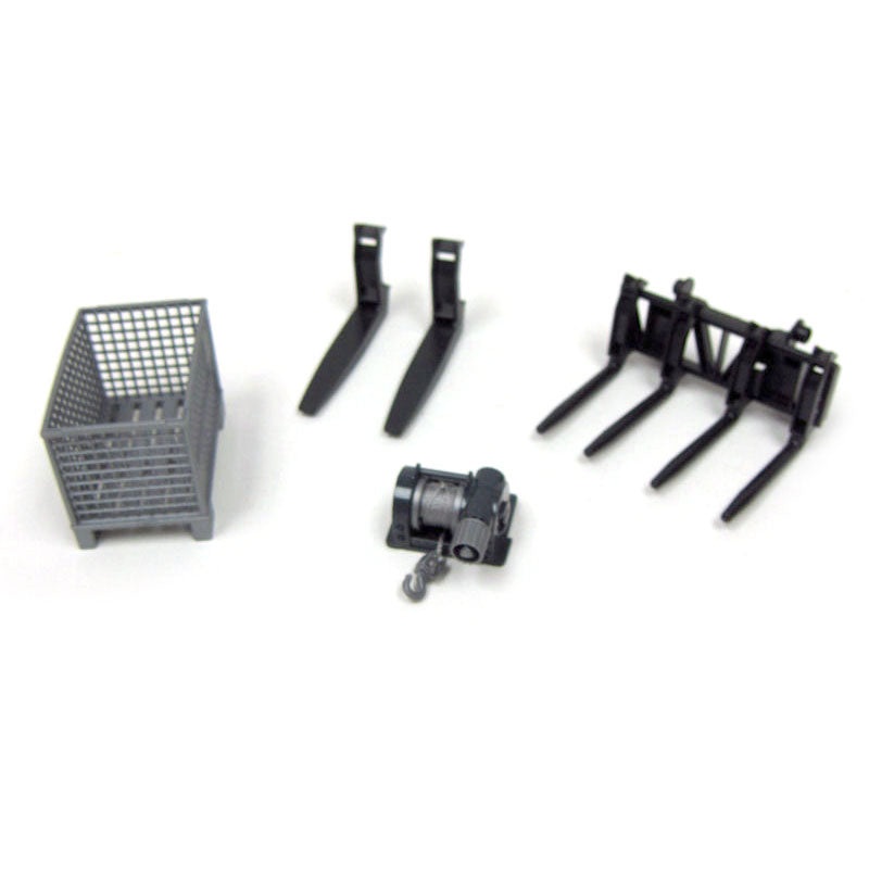 1/16 Bruder Accessories for Front Loader - Box Type Pallet, Winch & Forks