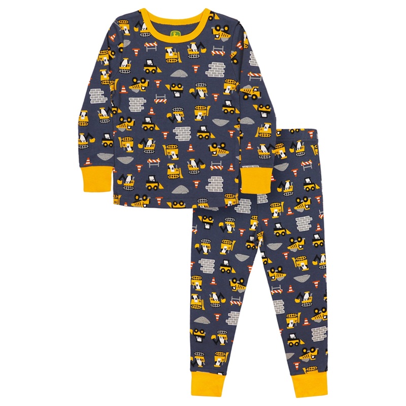 Toddler John Deere Construction Equipment Long Sleeve Pajama Set