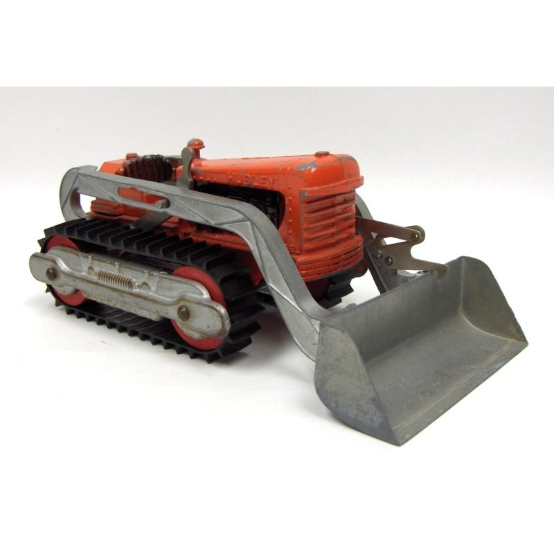 (B&D) Orange Hubley Huber Bulldozer w/ Loader and Rubber Tracks - Damaged Item, No Box