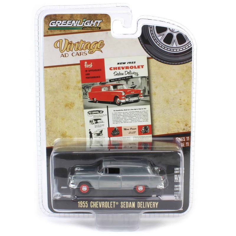 Raw Chase Unit ~ 1/64 1955 Chevrolet Sedan Delivery First in Appearance and Performance, Vintage Ad Cars Series 11