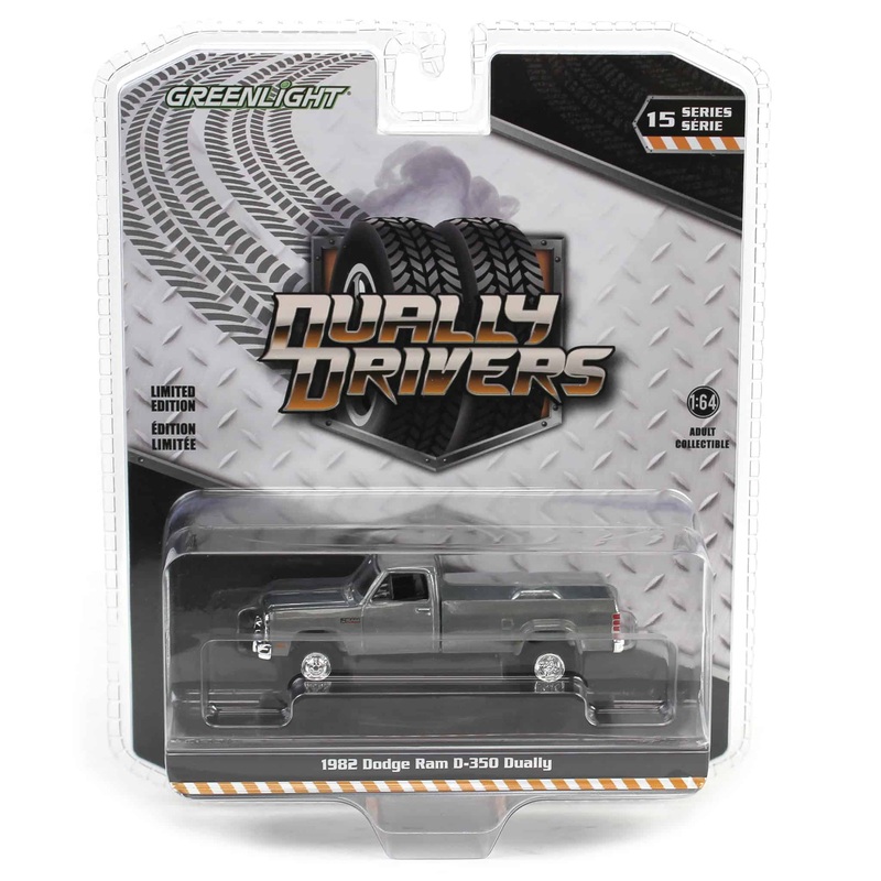 Raw Chase Unit ~ 1/64 1982 Dodge Ram D350 Dually, Construction Yellow, Dually Drivers Series 15