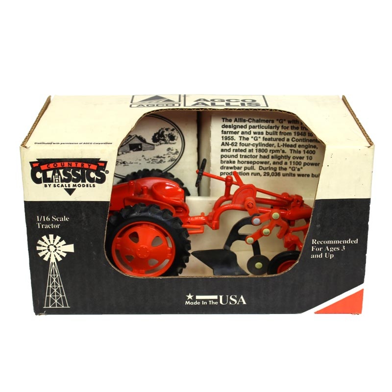 1/16 Allis Chalmers G with Plow, Newer box, Made in USA