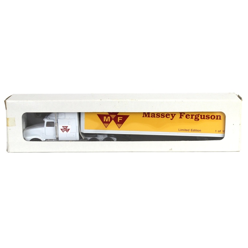 (B&D) 1/64 International Semi with Massey Ferguson Box Trailer, Limited Edition 1 of 1,000 - Damaged Item