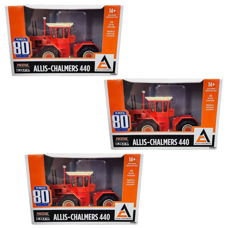 Sealed Case of 3 ~ 1/32 Allis Chalmers 440 4WD, ERTL 80th Anniversary, Prestige Collection