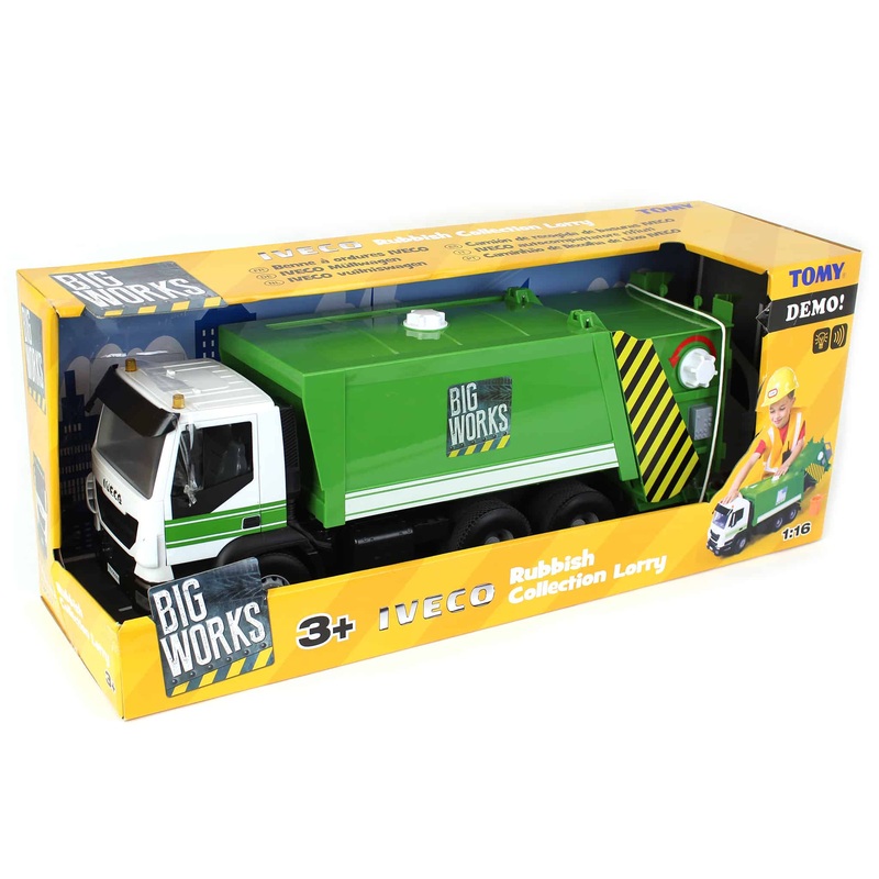 (B&D) 1/16 Iveco Green Garbage Recycling Truck by Tomy ERTL - Damaged Box