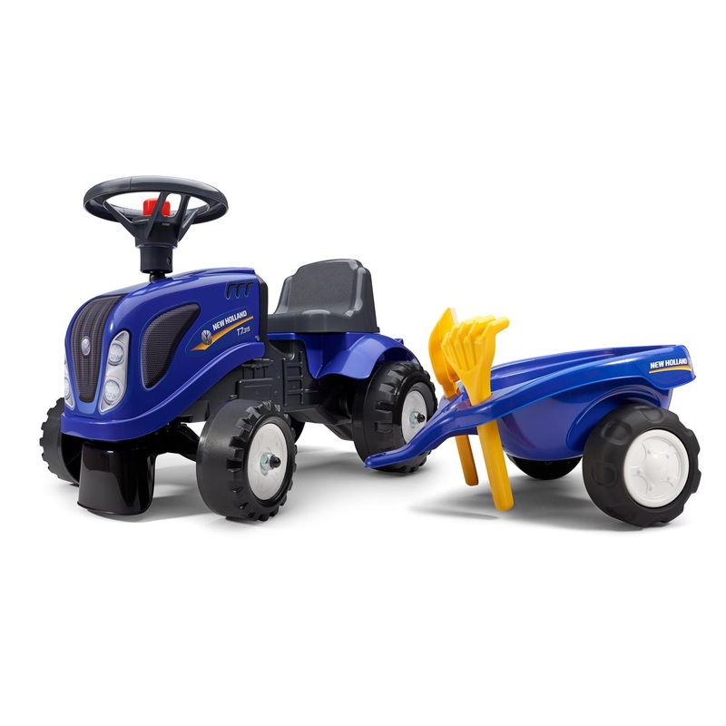 (B&D) New Holland Tractor with Trailer, Gardening Tools and 2 Decal Sets - Damaged Box