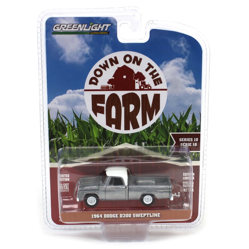 Raw Chase Unit ~ 1/64 1964 Dodge D-200 Sweptline, Turf Green & White, Down on the Farm Series 10