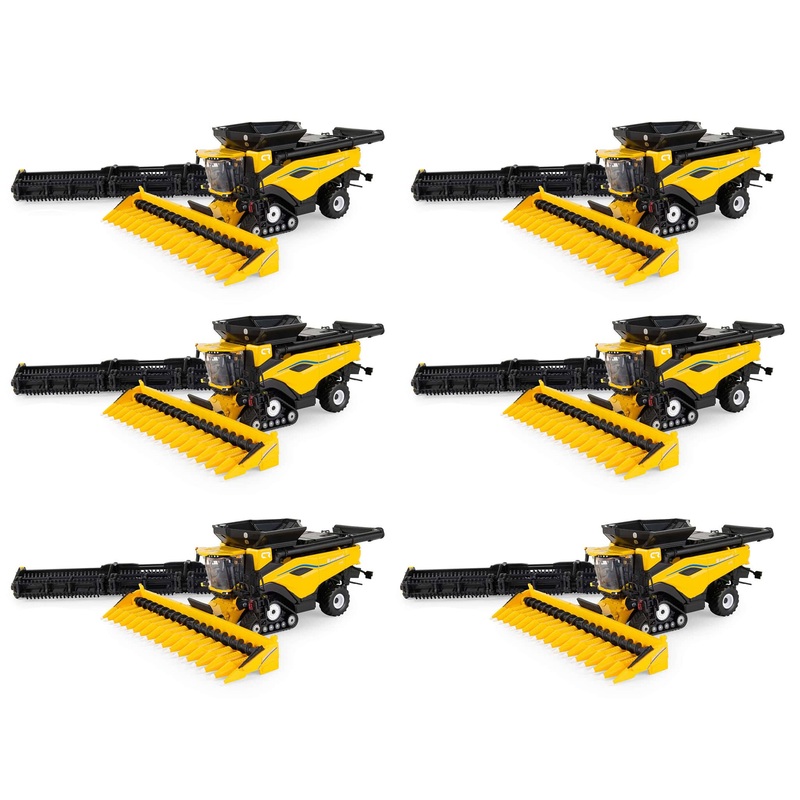 Sealed Case of 6 ~ 1/64 New Holland CR11 Tracked Combine with Corn & Draper Heads, 2025 Farm Show