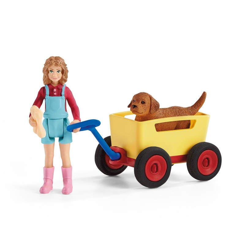 Puppy Wagon Ride with Girl by Schleich