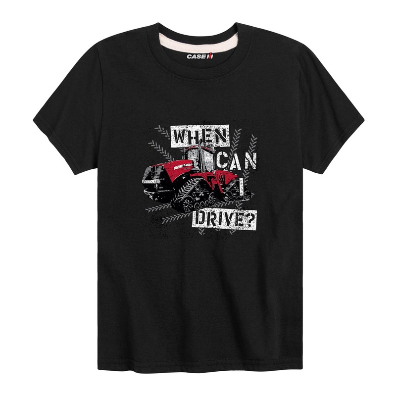 Toddler Case IH Quadtrac "When Can I Drive?" Black Short Sleeve T-Shirt