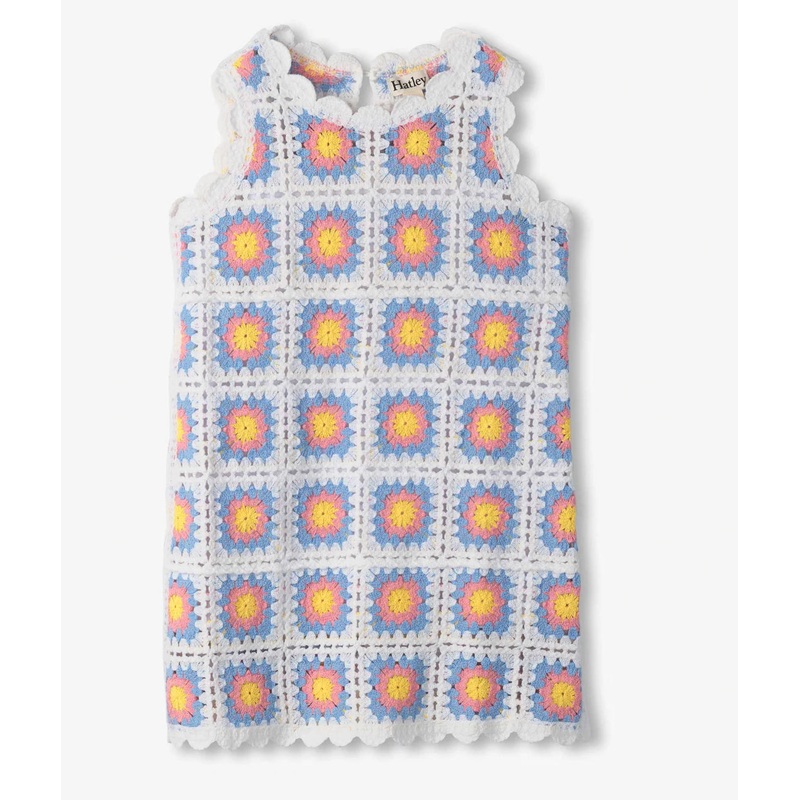 Cornflower Blue Buttercup Sleeveless Crochet Dress