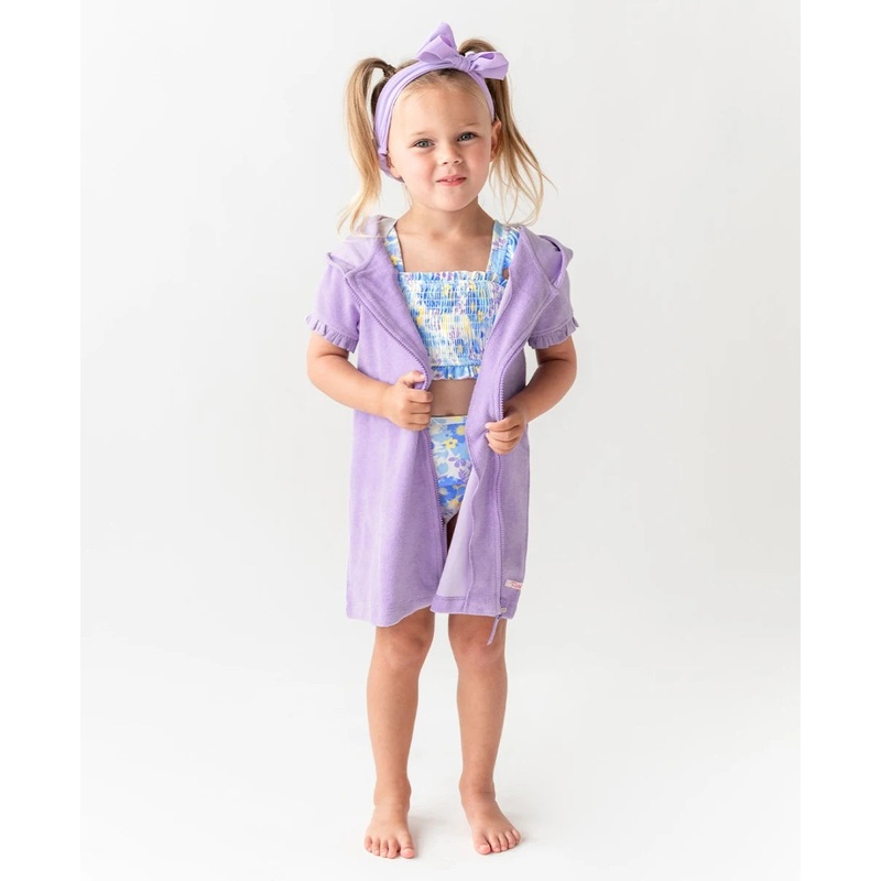 Rufflebutts Lavender Terry Full Zip Coverup)