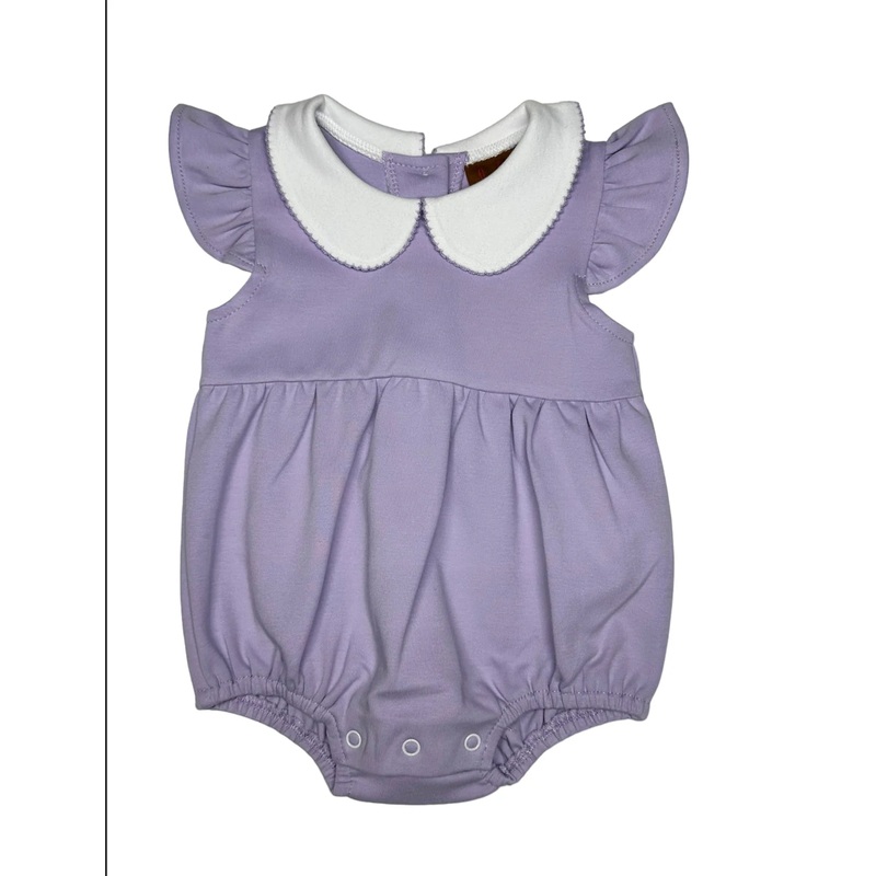 Adley Angel Sleeve Lilac Knit Bubble with Peter Pan Collar