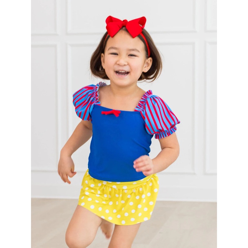 Apple Princess Puff Sleeve 2Pc Skirted Swimsuit