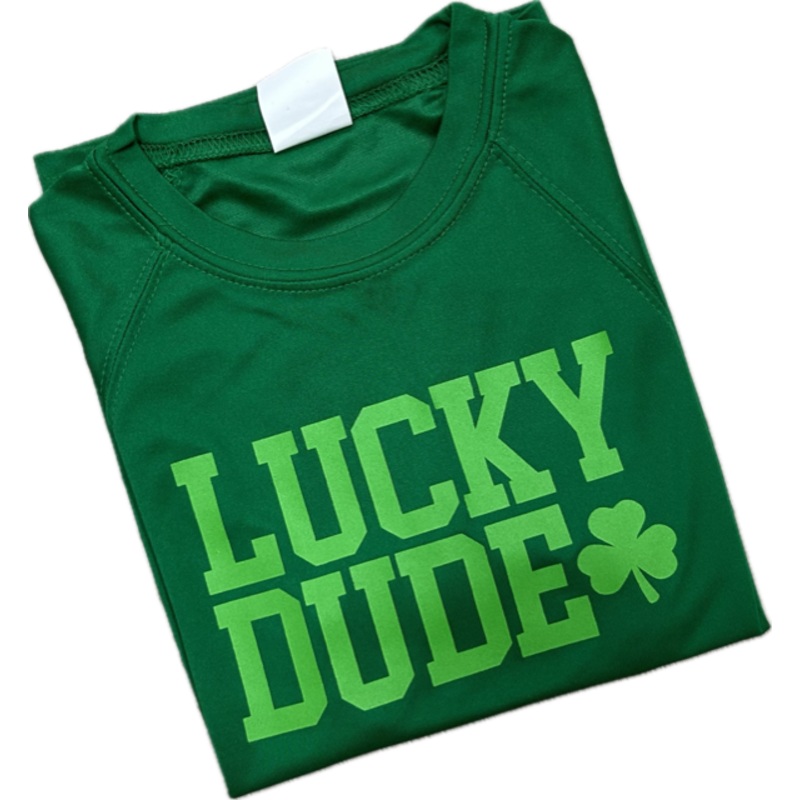 Azarhia Green LUCKY DUDE Dri Fit S/S St Patty's Tee