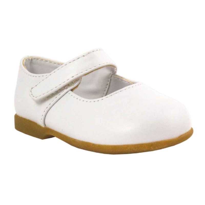 Baby Deer Lena Mary Janes - White Lambskin