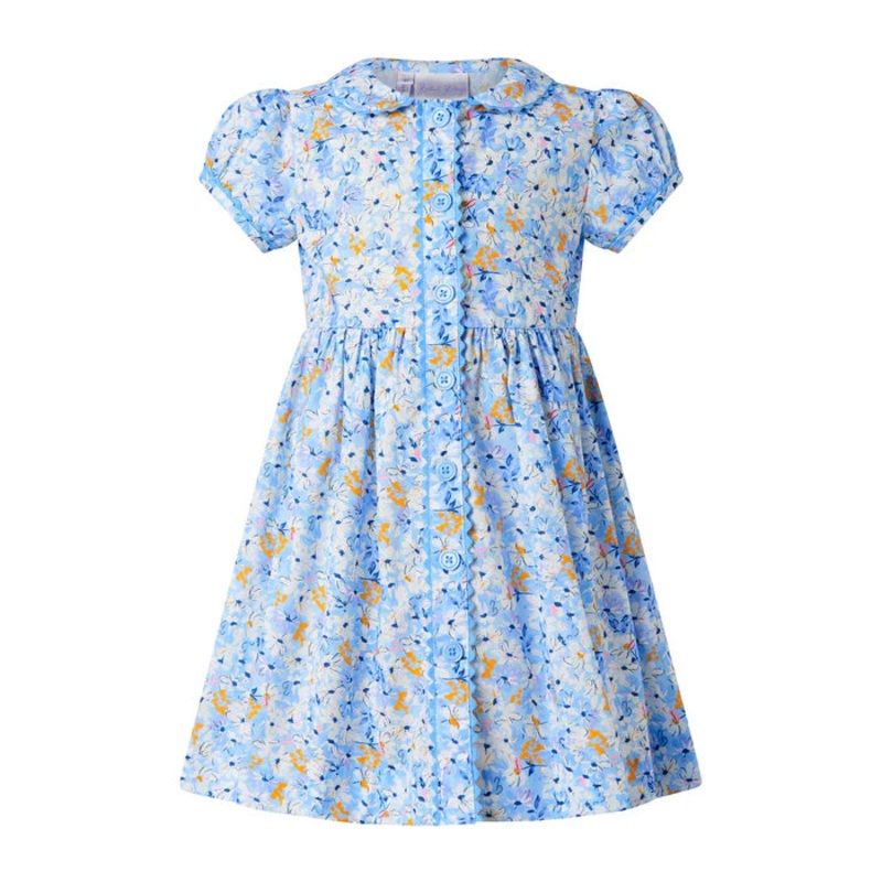 Blue Daisy Button-Front Dress