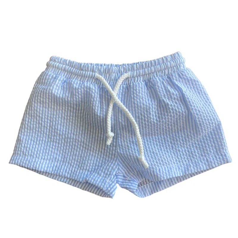 Blue Striped Swim Trunks