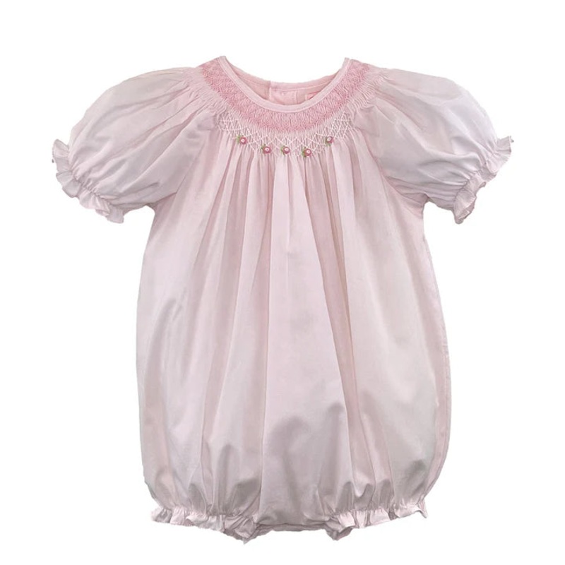 Petit Ami Pink Smocked Bishop Rosebud Heirloom Bubble