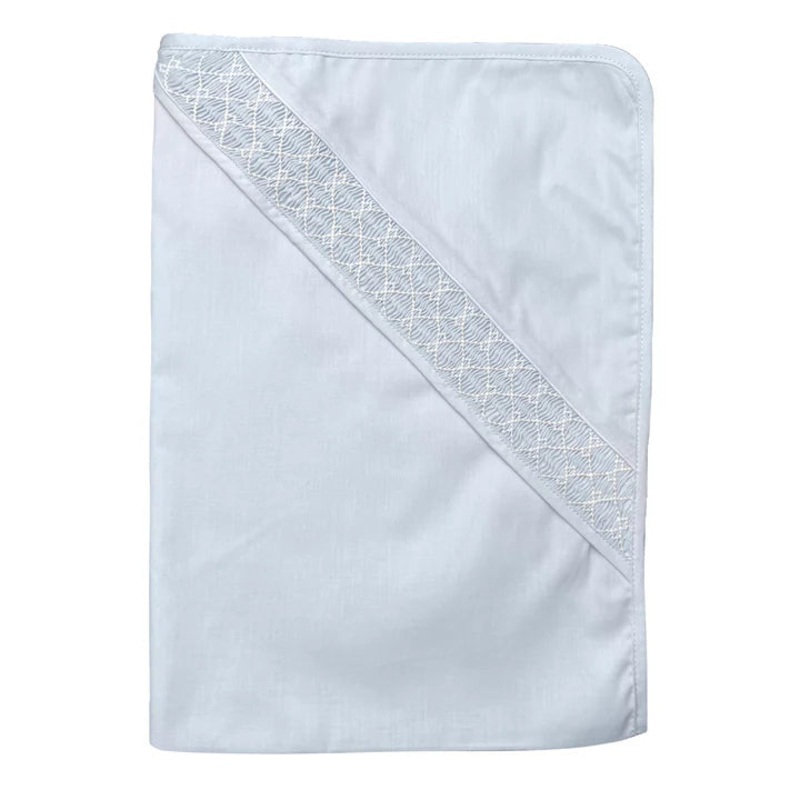 Petit Ami Smocked Cotton Receiving Blanket