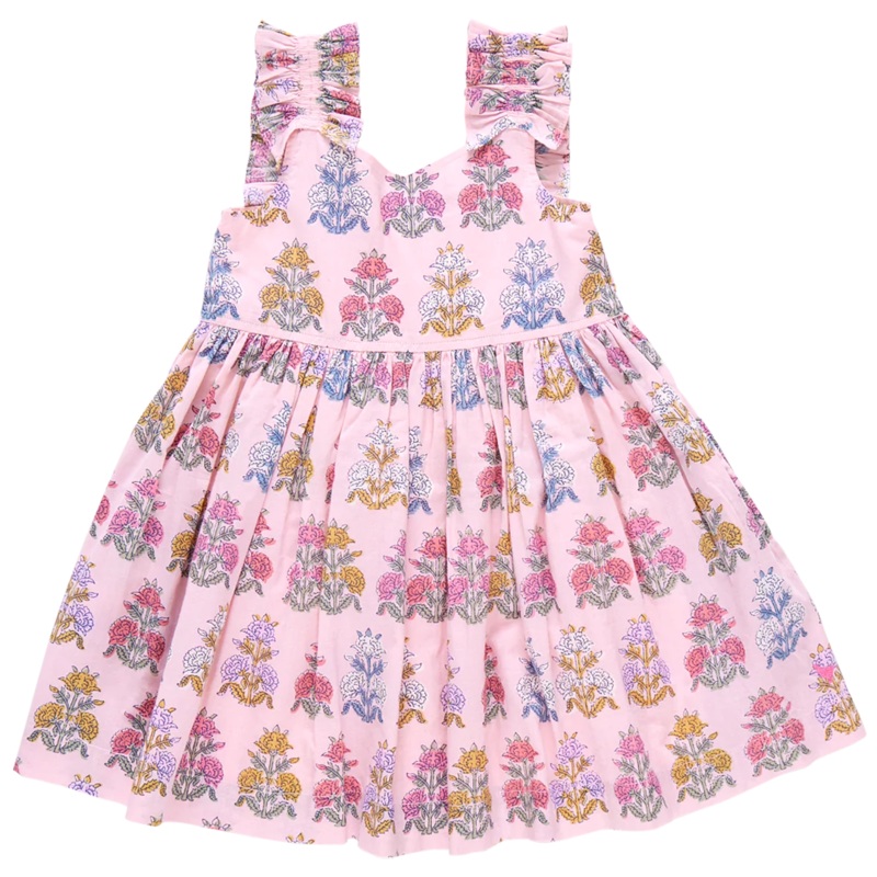 Pink Chicken Pink Flowerette Girls Via Dress