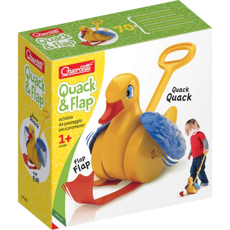 Plastic Quack And Flap Rolling Duck