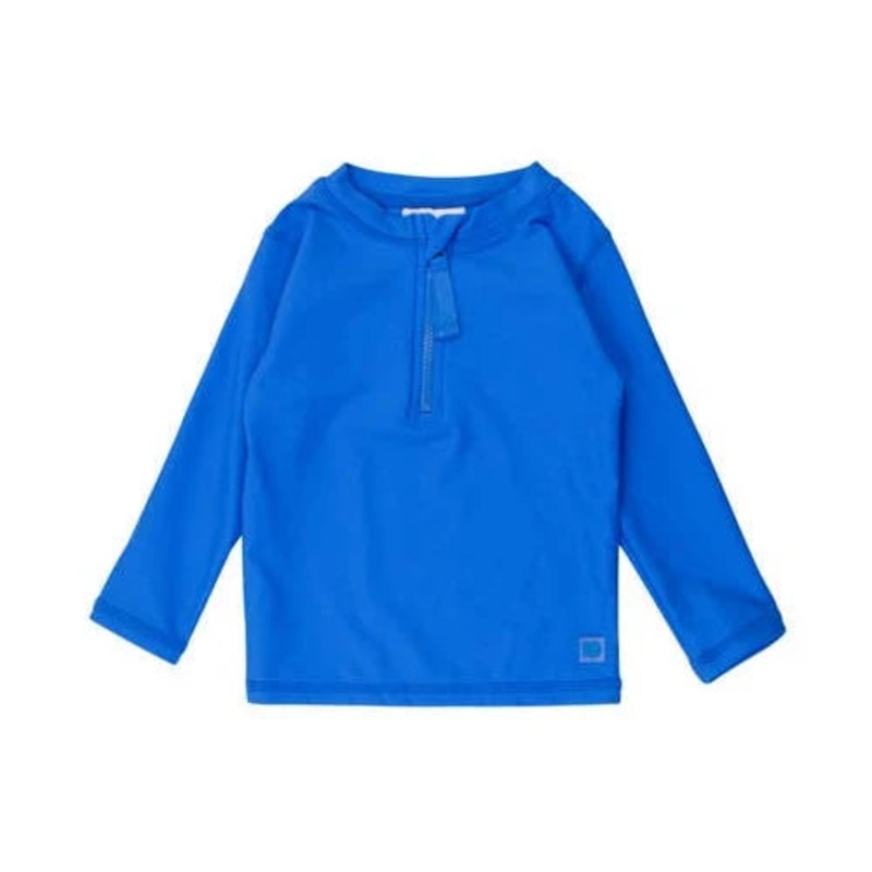 Rugged Butts Long Sleeve Zipper Rash Guard - Sonic Blue
