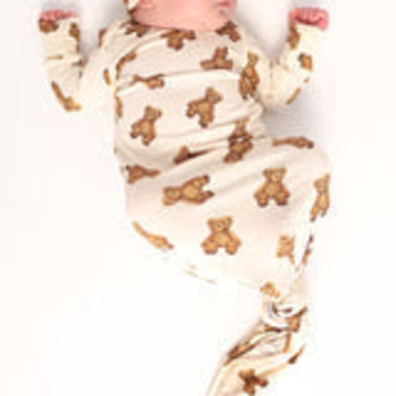 Southern Slumber Teddy Bear Bamboo Knotted Gown