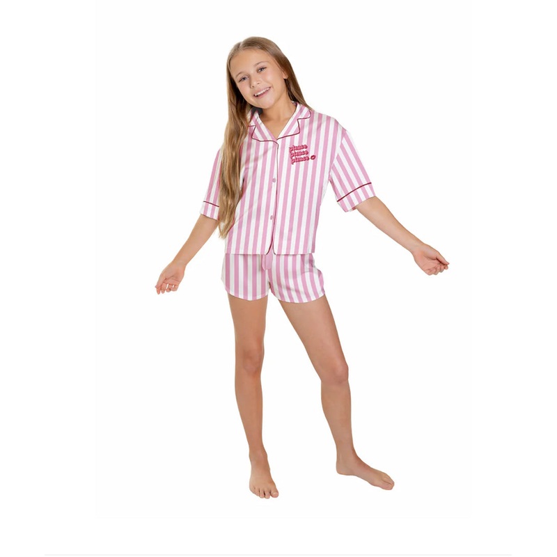 Sunshine Society Please Please Please Silky Pajama Short Set