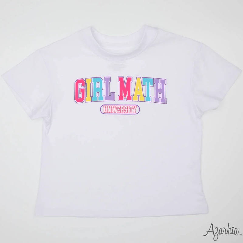 Azarhia Girl Math Boxy White Tee