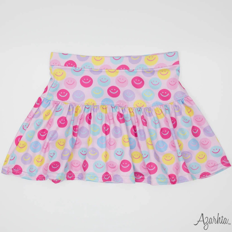 Azarhia Good Day Smiley Gathered Skort