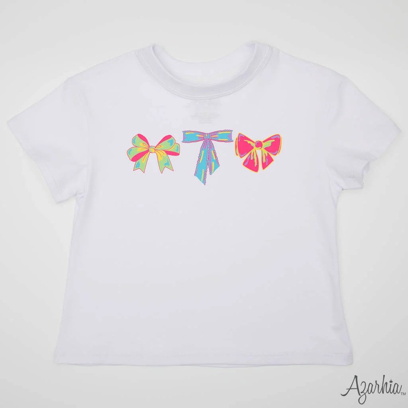 Azarhia Neon Bows Boxy White Tee