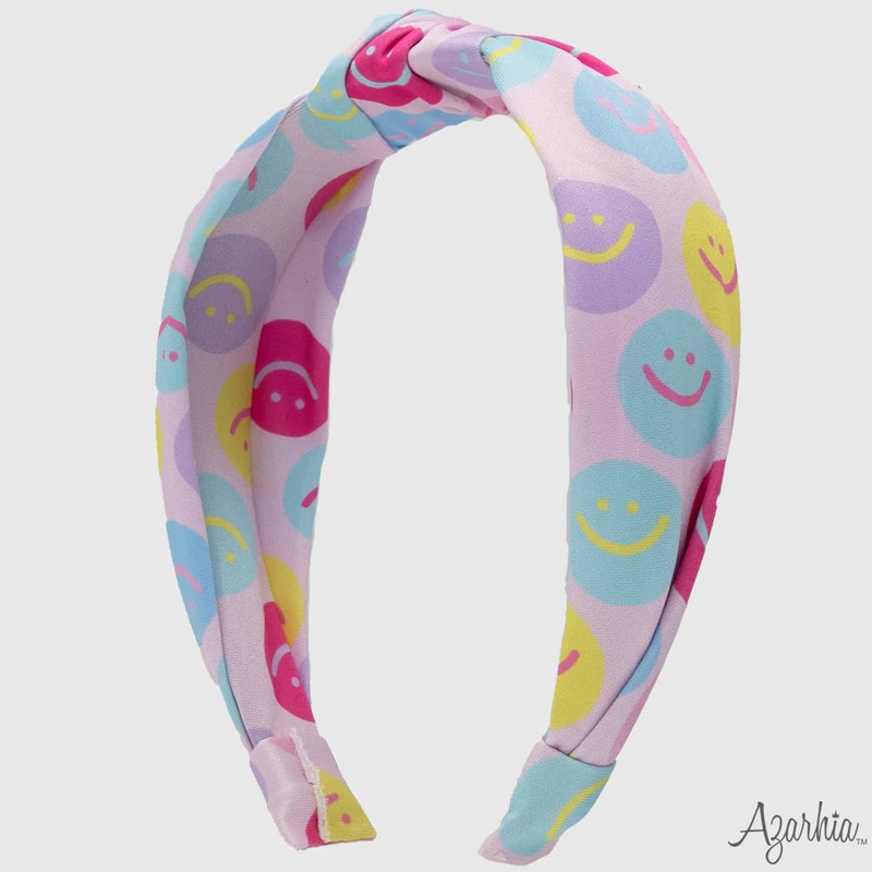 Azarhia Top Knot Headband - Good Days Smiley