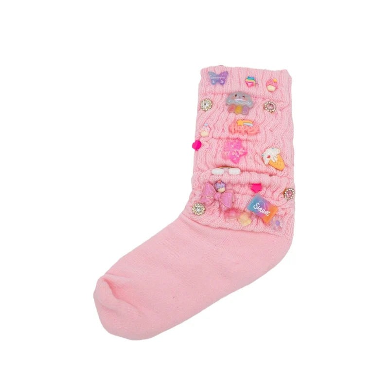 Bari Lynn Pink Charmed Socks