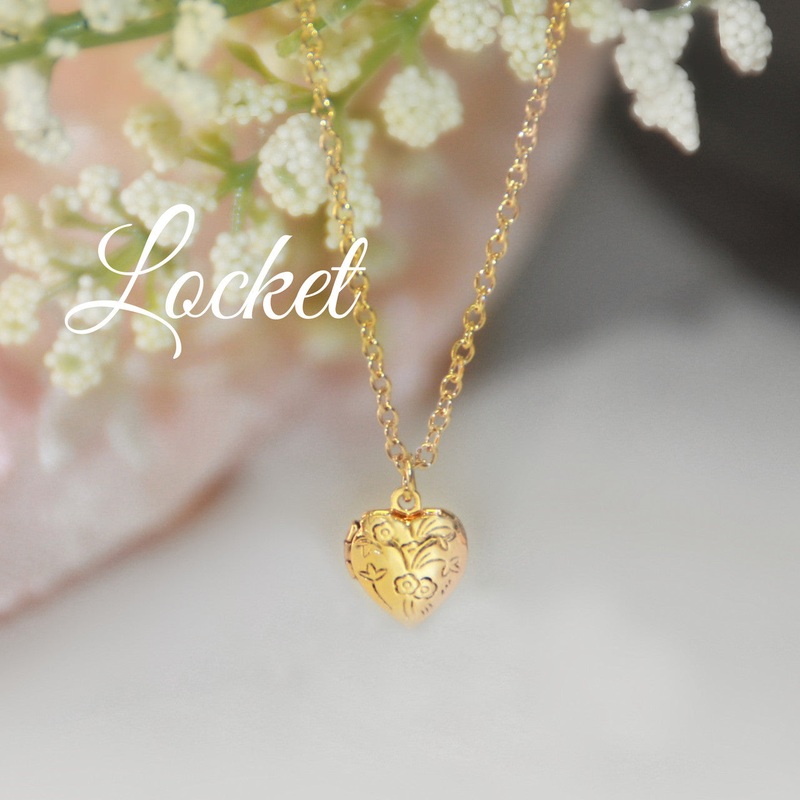 Classic Baby Mini Gold Heart Locket Necklace